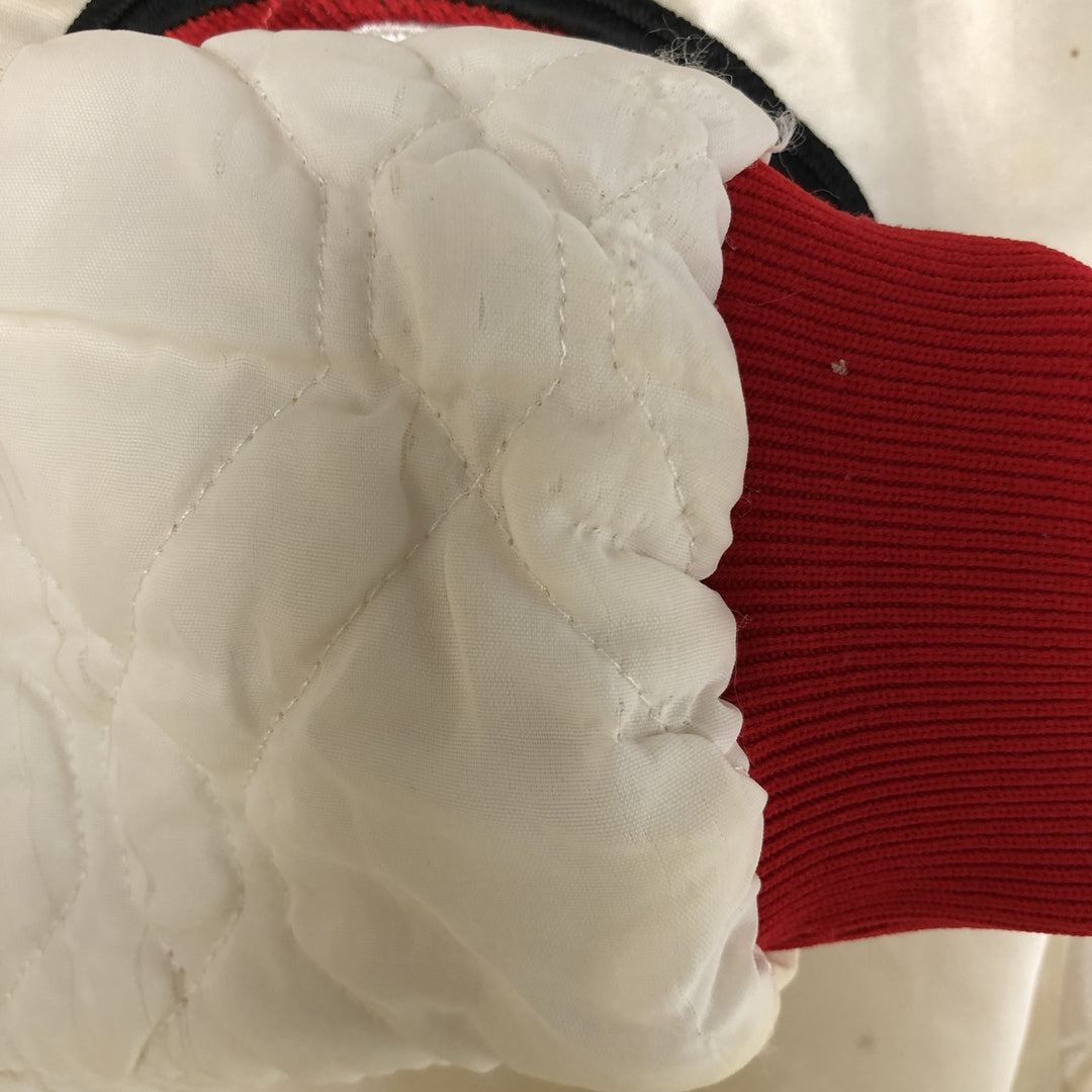 San Francisco 49ers Starter Padded Nylon Varsity Jacket, Men's Size Medium Nylon ivory Vintage Second Hand