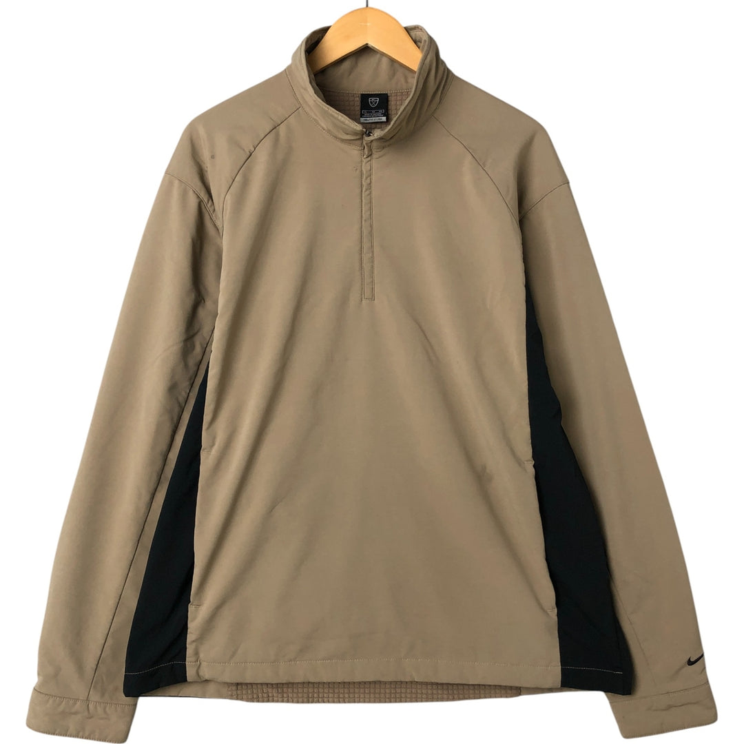 2000'S Nike Storm-Fit Half-Zip Pullover Windbreaker, Men's XL polyester Beige type Vintage Second Hand