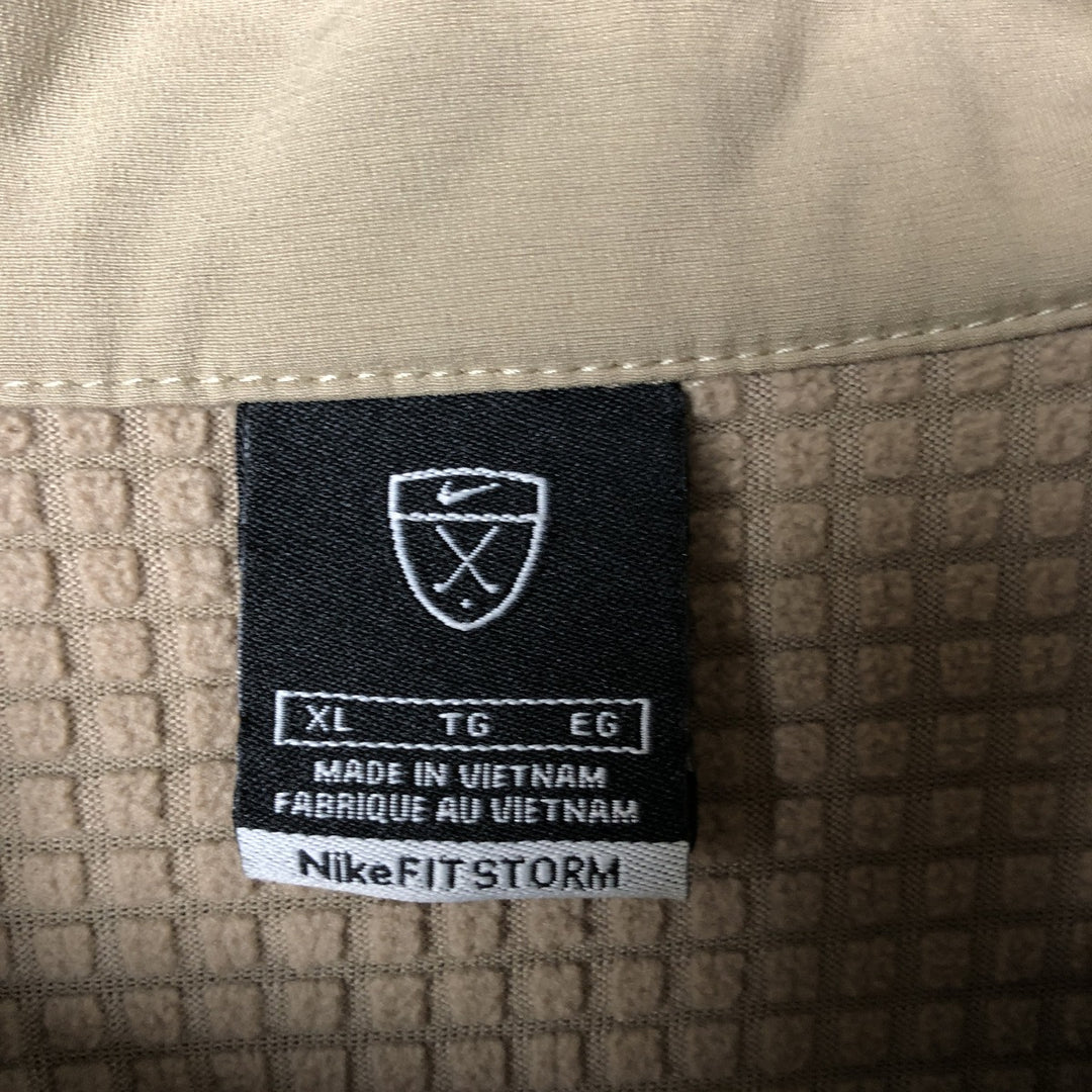 2000'S Nike Storm-Fit Half-Zip Pullover Windbreaker, Men's XL polyester Beige type Vintage Second Hand