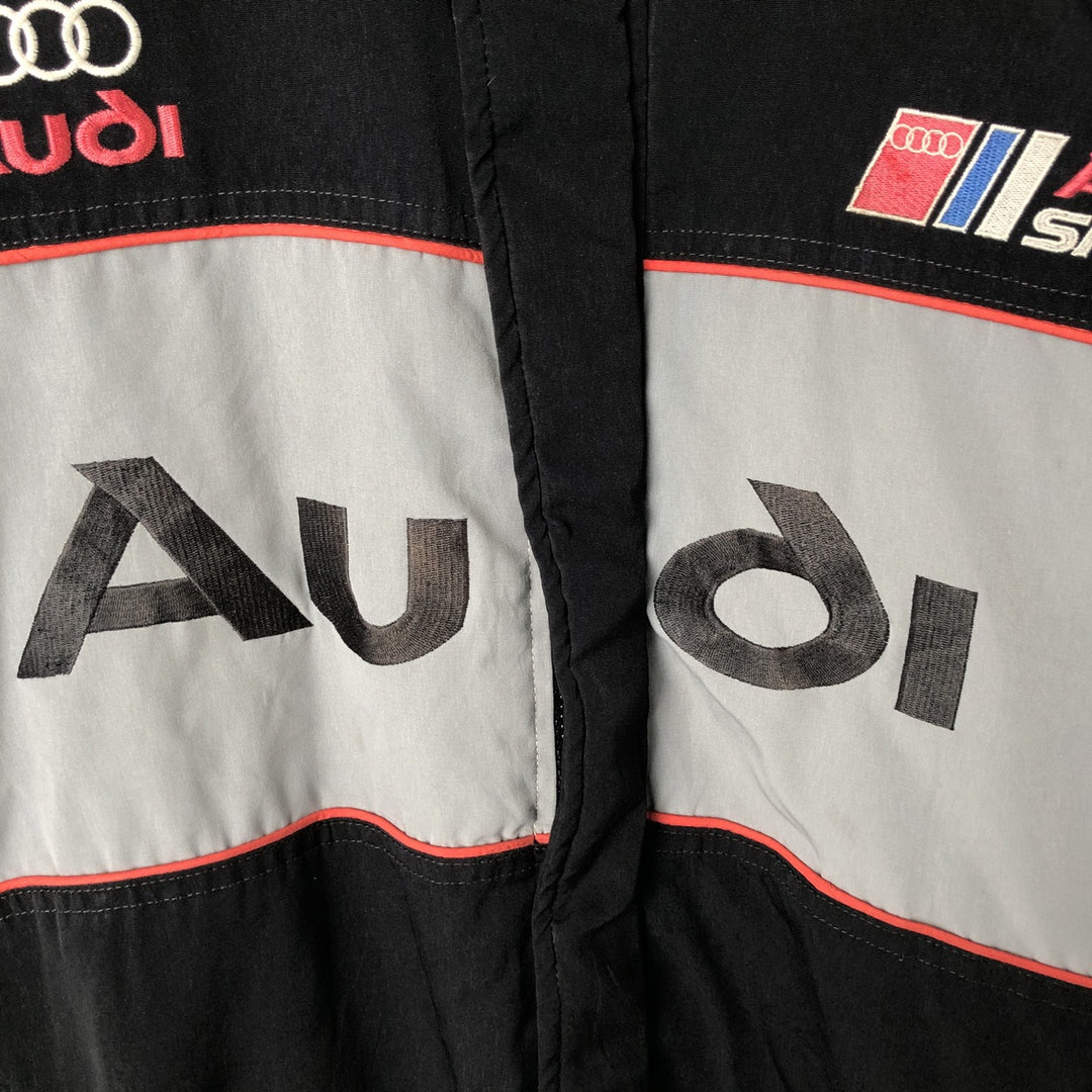Audi Men's Oversized Padded Racing Jacket (Equivalent to XXXL) unclear black type Vintage Second Hand