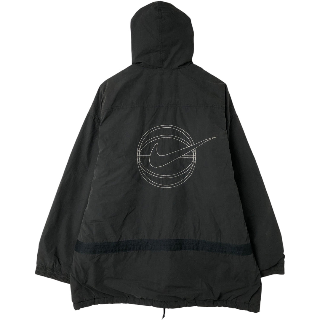 90'S Nike Back Logo Padded Hoodie/Puffer Jacket, Men's Size L, Vintage cotton black type Vintage Second Hand