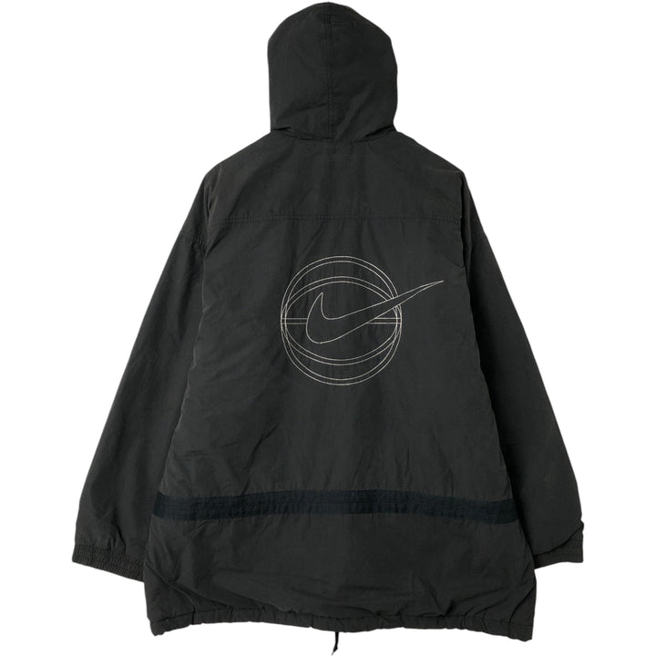 90'S Nike Back Logo Padded Hoodie/Puffer Jacket, Men's Size L, Vintage cotton black type Vintage Second Hand