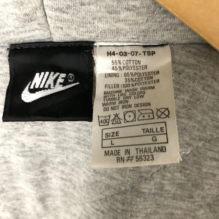 90'S Nike Back Logo Padded Hoodie/Puffer Jacket, Men's Size L, Vintage cotton black type Vintage Second Hand