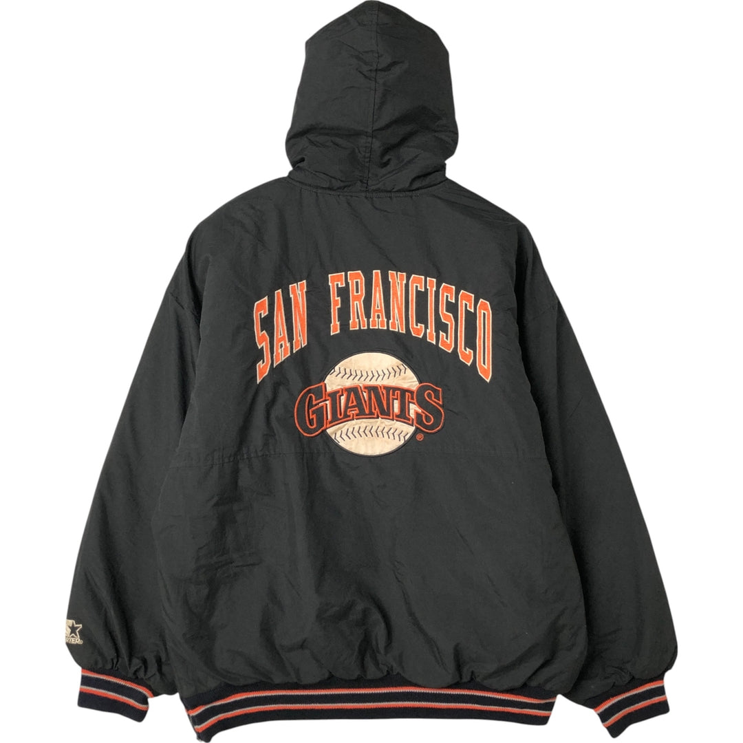 90'S Starter MLB San Francisco Giants Men's Padded Puffer Jacket, Size L, Vintage polyester black type Vintage Second Hand