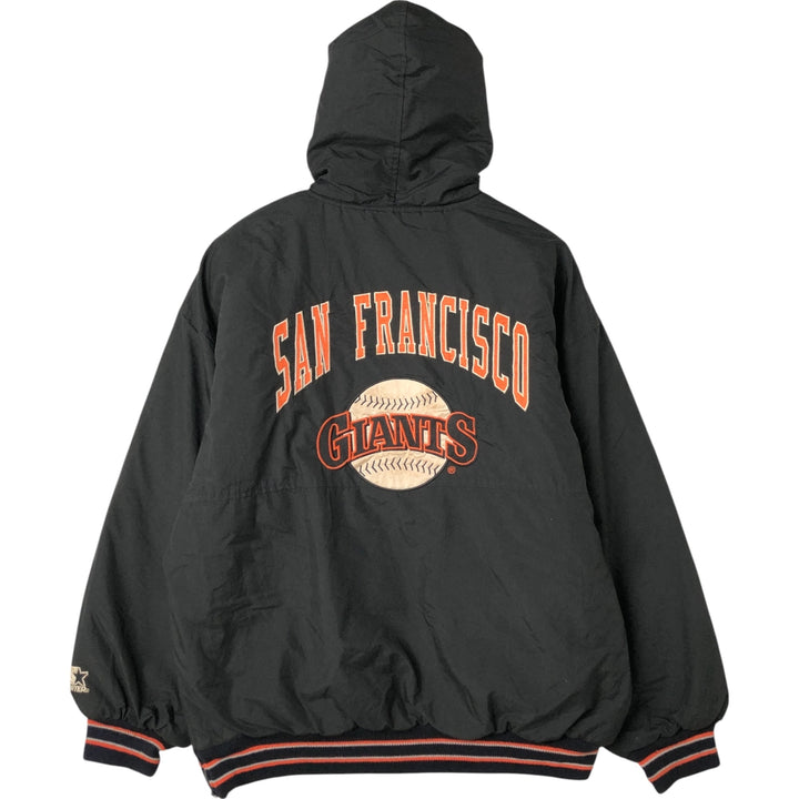 90'S Starter MLB San Francisco Giants Men's Padded Puffer Jacket, Size L, Vintage polyester black type Vintage Second Hand