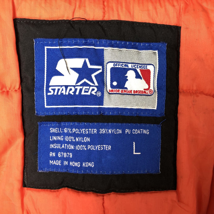 90'S Starter MLB San Francisco Giants Men's Padded Puffer Jacket, Size L, Vintage polyester black type Vintage Second Hand