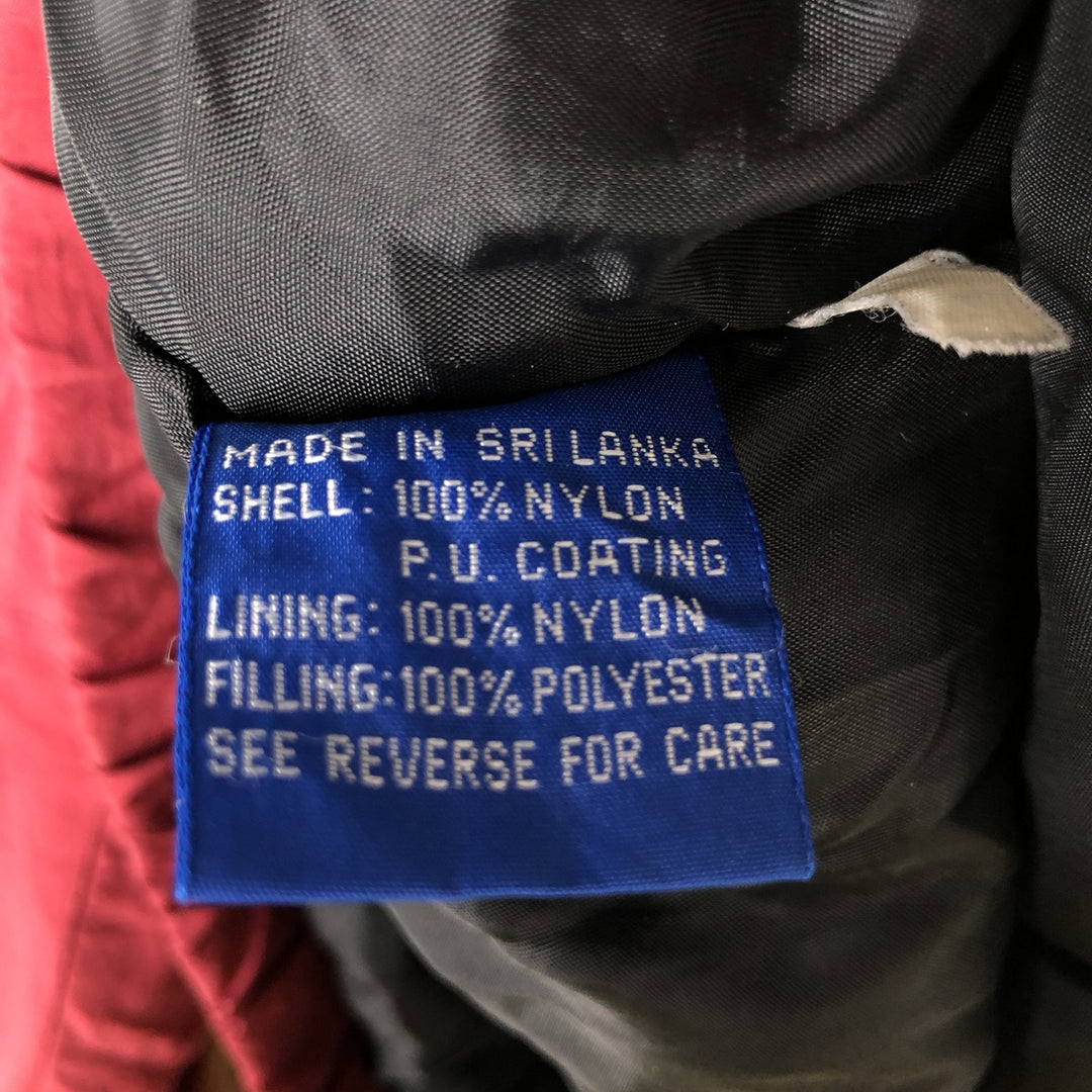 90'S Starter NFL Padded Puffer Jacket Anorak Parka, Men's XL Nylon burgundy type Vintage Second Hand