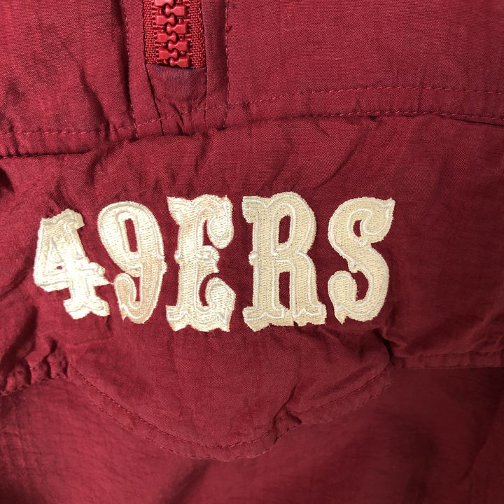 90'S Starter NFL Padded Puffer Jacket Anorak Parka, Men's XL Nylon burgundy type Vintage Second Hand