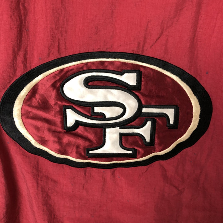 90'S Starter NFL Padded Puffer Jacket Anorak Parka, Men's XL Nylon burgundy type Vintage Second Hand