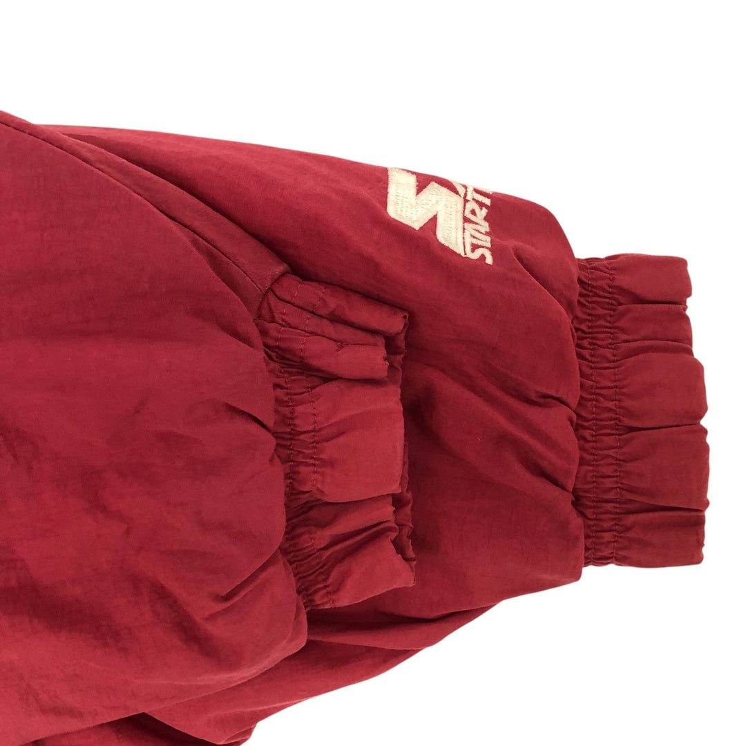 90'S Starter NFL Padded Puffer Jacket Anorak Parka, Men's XL Nylon burgundy type Vintage Second Hand