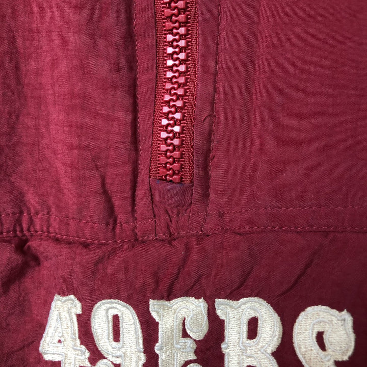 90'S Starter NFL Padded Puffer Jacket Anorak Parka, Men's XL Nylon burgundy type Vintage Second Hand