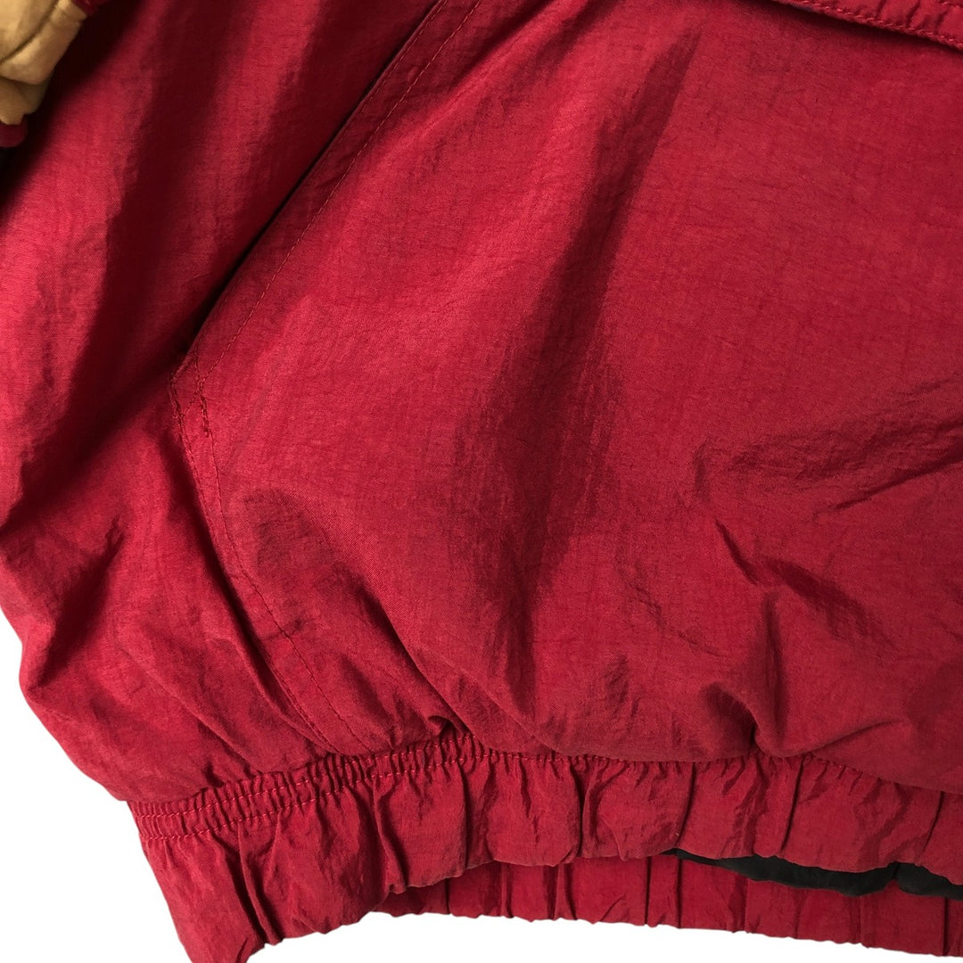 90'S Starter NFL Padded Puffer Jacket Anorak Parka, Men's XL Nylon burgundy type Vintage Second Hand