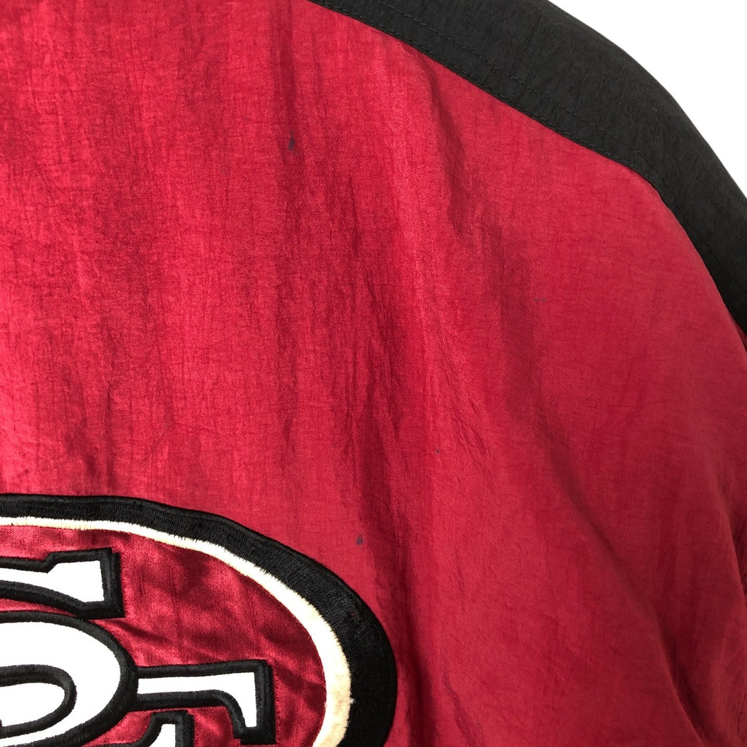 90'S Starter NFL Padded Puffer Jacket Anorak Parka, Men's XL Nylon burgundy type Vintage Second Hand