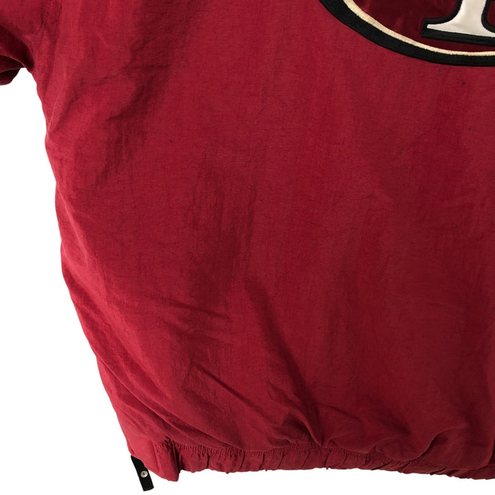 90'S Starter NFL Padded Puffer Jacket Anorak Parka, Men's XL Nylon burgundy type Vintage Second Hand