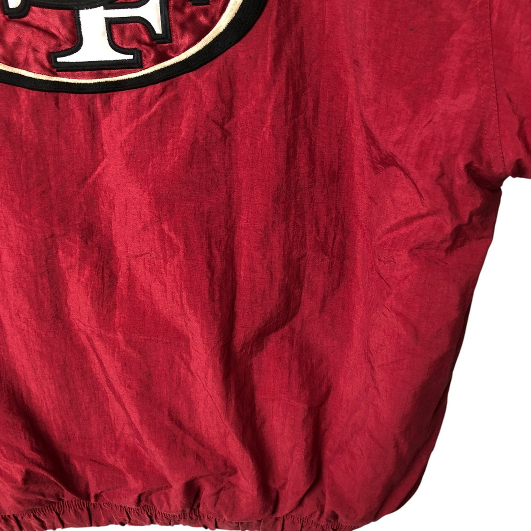 90'S Starter NFL Padded Puffer Jacket Anorak Parka, Men's XL Nylon burgundy type Vintage Second Hand