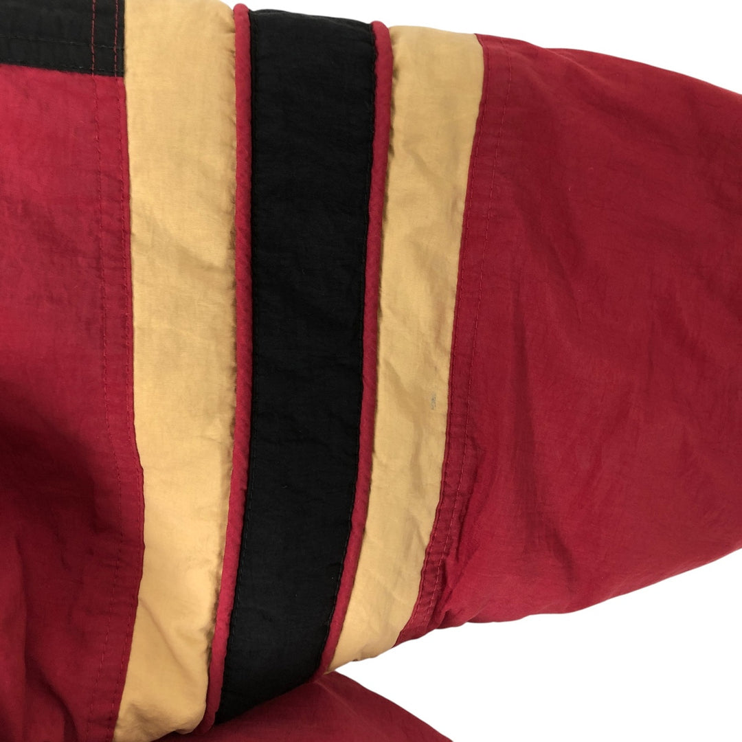 90'S Starter NFL Padded Puffer Jacket Anorak Parka, Men's XL Nylon burgundy type Vintage Second Hand