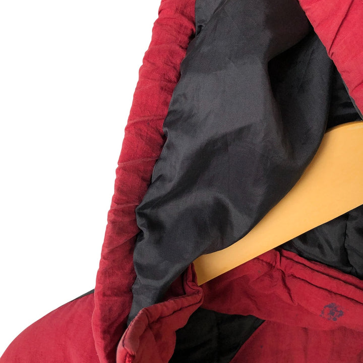 90'S Starter NFL Padded Puffer Jacket Anorak Parka, Men's XL Nylon burgundy type Vintage Second Hand