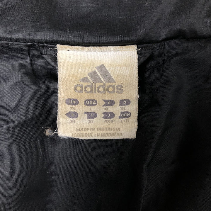 2000'S Adidas padded puffer jacket, men's size L polyester black type Vintage Second Hand