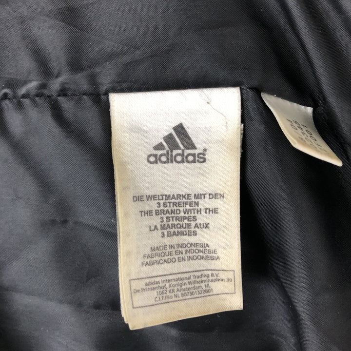 2000'S Adidas padded puffer jacket, men's size L polyester black type Vintage Second Hand