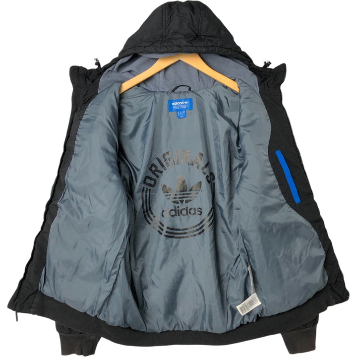 adidas Originals Originals Padded Hoodie Puffer Jacket, Men's Size Medium polyester black type Vintage Second Hand