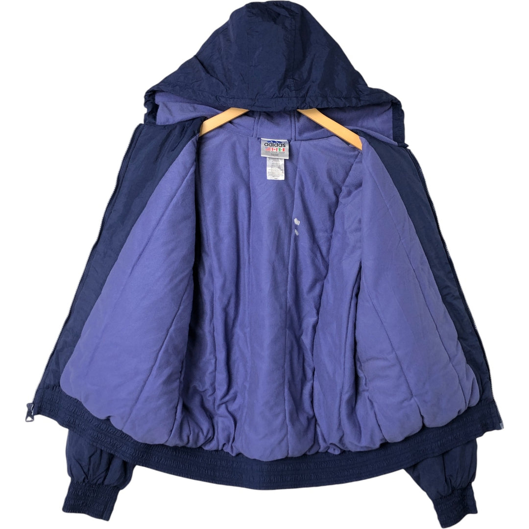 90'S Adidas Padded Parka Puffer Jacket Men's Size L Vintage Nylon navy blue type Vintage Second Hand