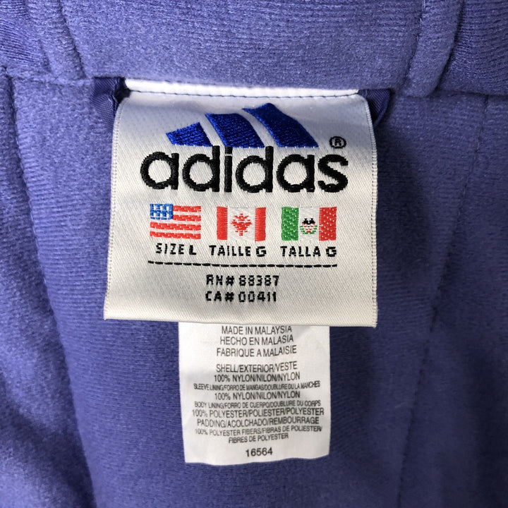 90'S Adidas Padded Parka Puffer Jacket Men's Size L Vintage Nylon navy blue type Vintage Second Hand