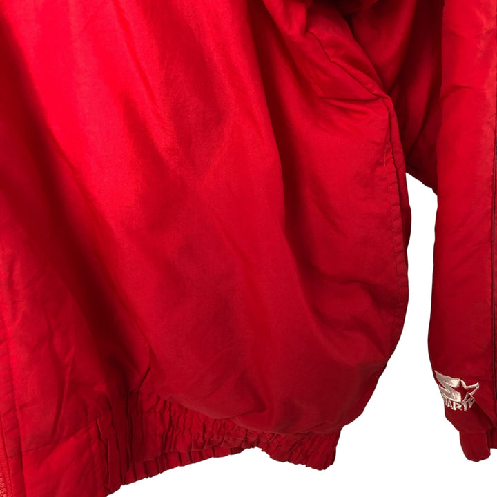 90'S Starter USA Olympic Team Padded Puffer Jacket, Men's XL, Vintage Nylon red type Vintage Second Hand