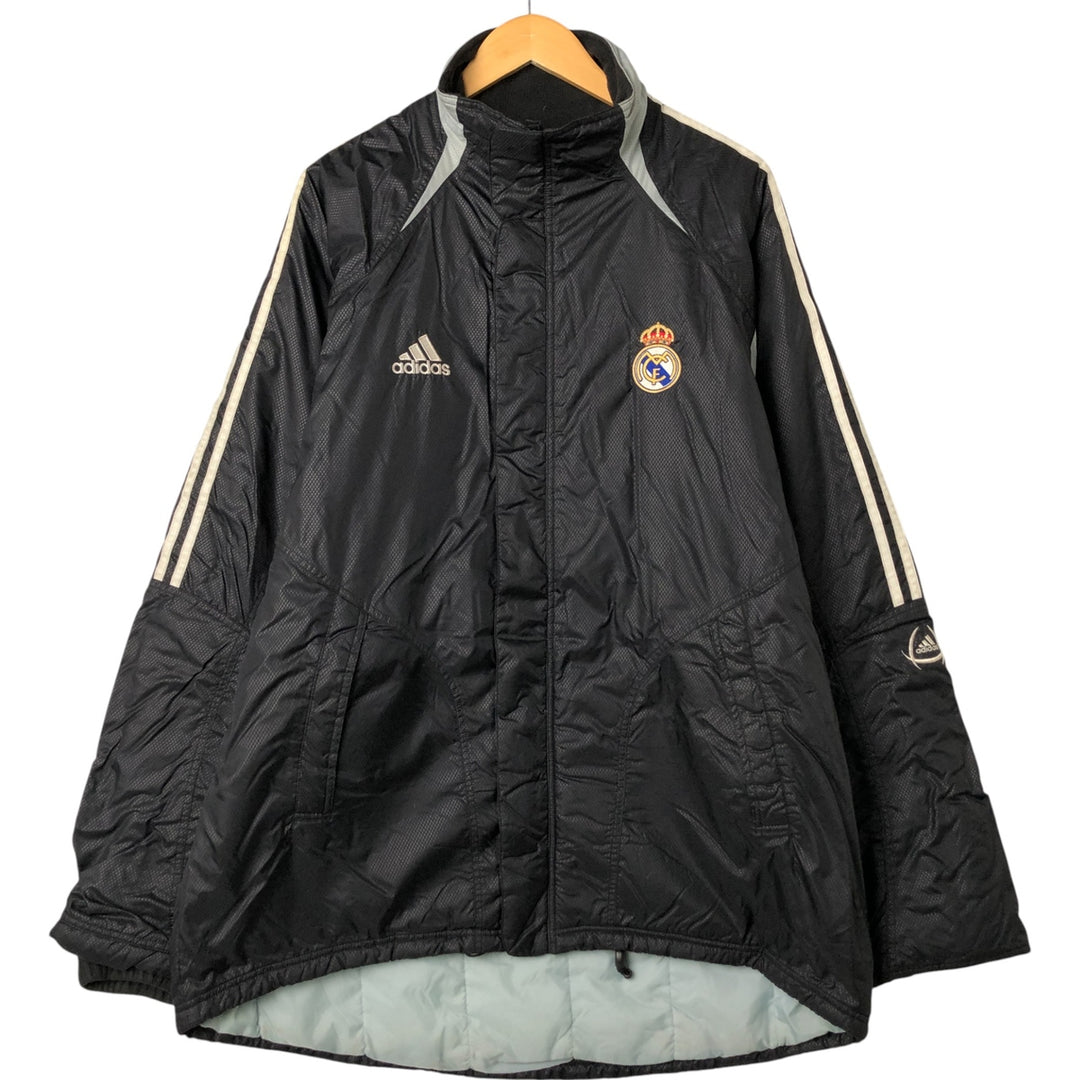 2000'S Adidas Real Madrid CF Ripstop Puffer Jacket, Men's XXL Nylon black type Vintage Second Hand