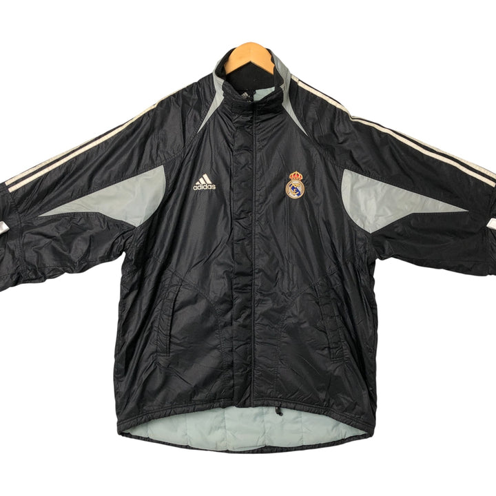 2000'S Adidas Real Madrid CF Ripstop Puffer Jacket, Men's XXL Nylon black type Vintage Second Hand