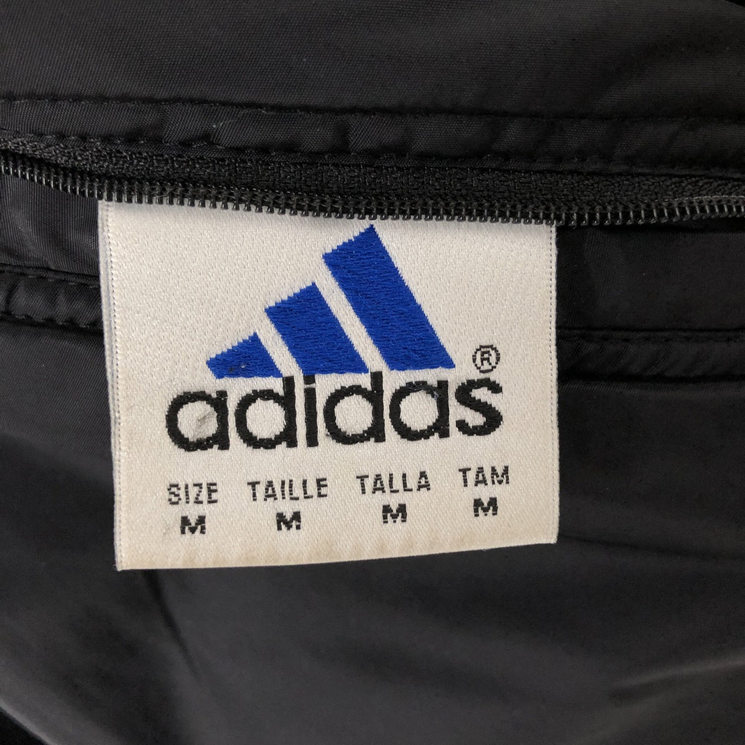 Vintage 90'S adidas reversible back logo padded hoodie/puffer jacket, size M, men's unclear black type Vintage Second Hand