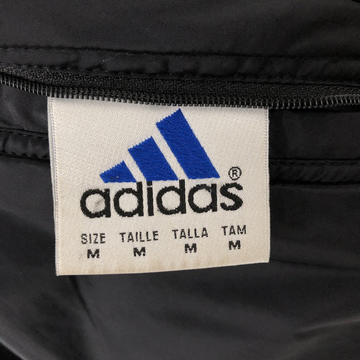 Vintage 90'S adidas reversible back logo padded hoodie/puffer jacket, size M, men's unclear black type Vintage Second Hand