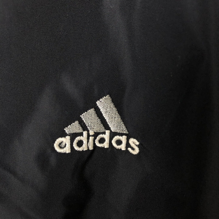 Vintage 90'S adidas reversible back logo padded hoodie/puffer jacket, size M, men's unclear black type Vintage Second Hand