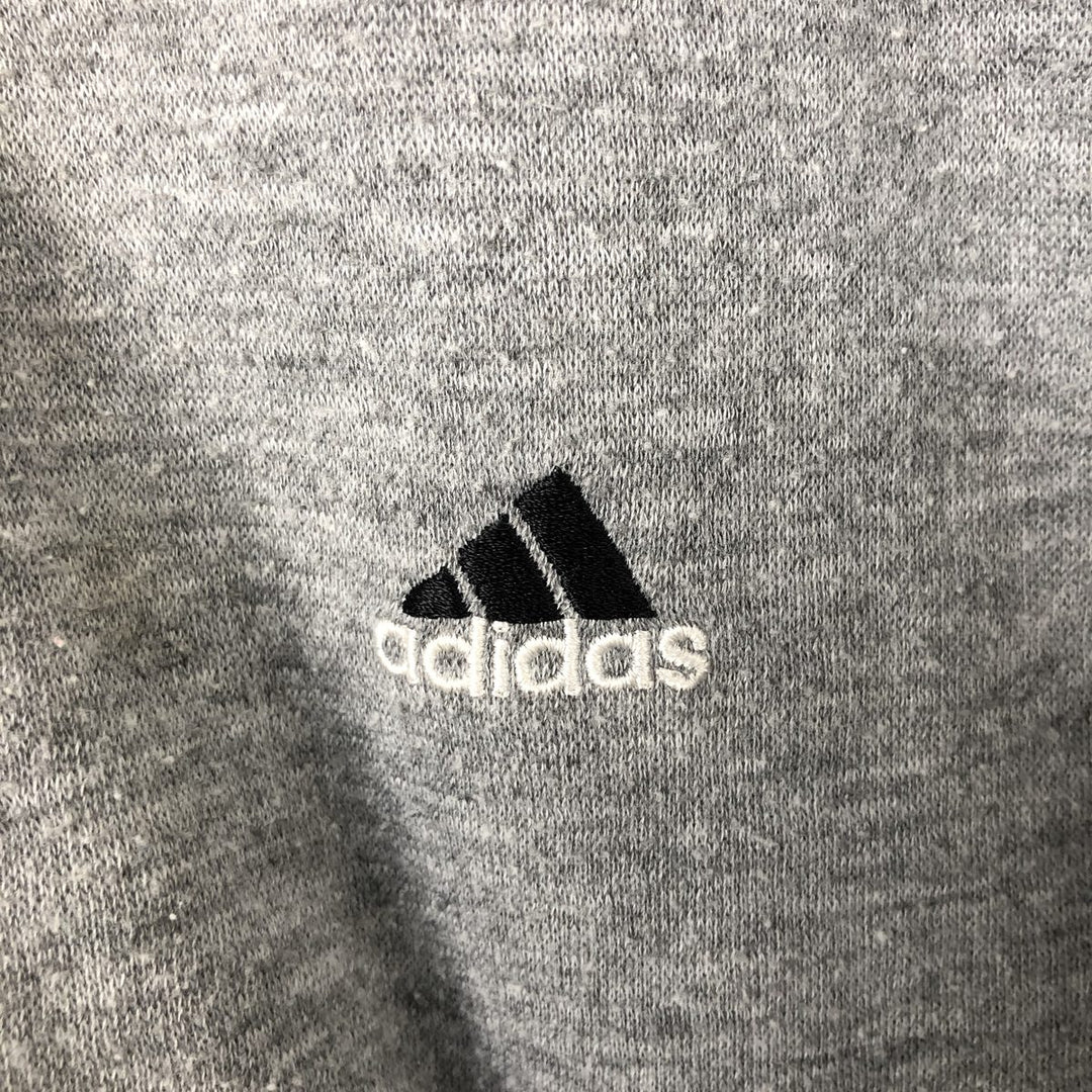 Vintage 90'S adidas reversible back logo padded hoodie/puffer jacket, size M, men's unclear black type Vintage Second Hand