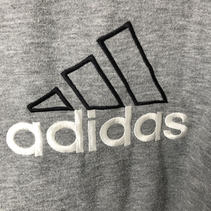 Vintage 90'S adidas reversible back logo padded hoodie/puffer jacket, size M, men's unclear black type Vintage Second Hand