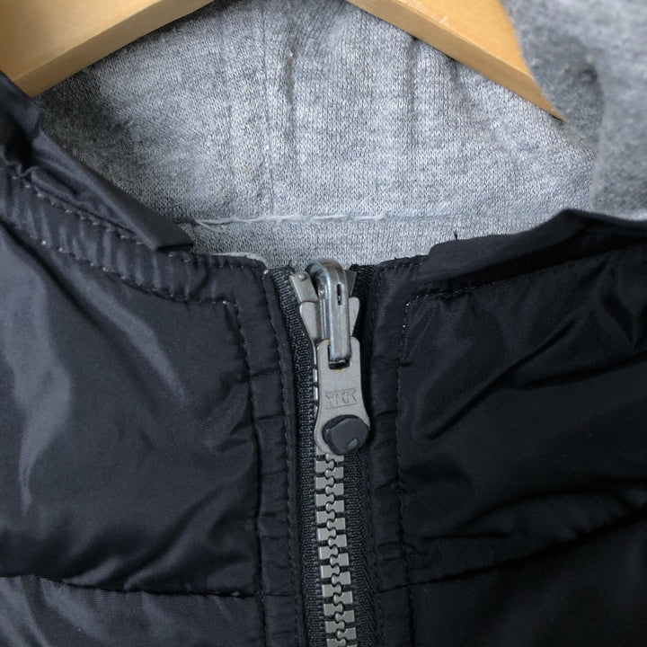 Vintage 90'S adidas reversible back logo padded hoodie/puffer jacket, size M, men's unclear black type Vintage Second Hand