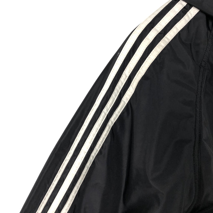Vintage 90'S adidas reversible back logo padded hoodie/puffer jacket, size M, men's unclear black type Vintage Second Hand