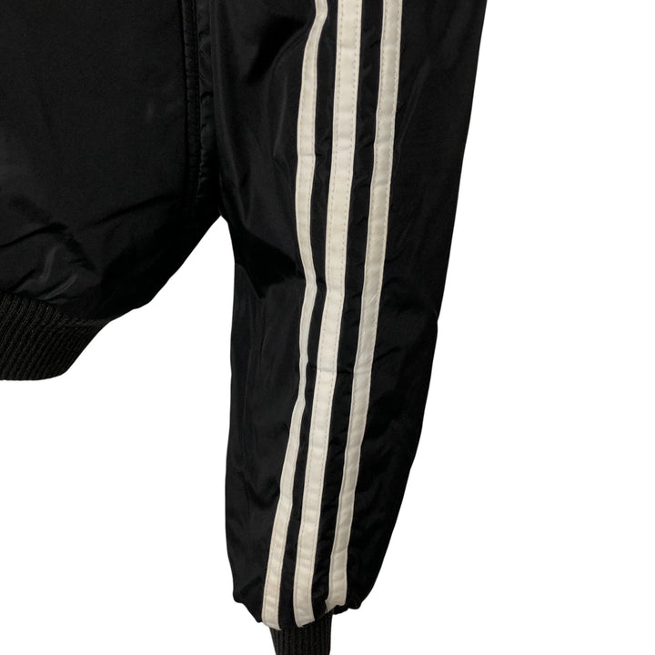 Vintage 90'S adidas reversible back logo padded hoodie/puffer jacket, size M, men's unclear black type Vintage Second Hand