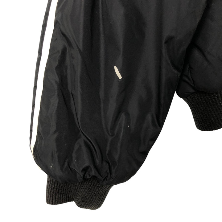 Vintage 90'S adidas reversible back logo padded hoodie/puffer jacket, size M, men's unclear black type Vintage Second Hand