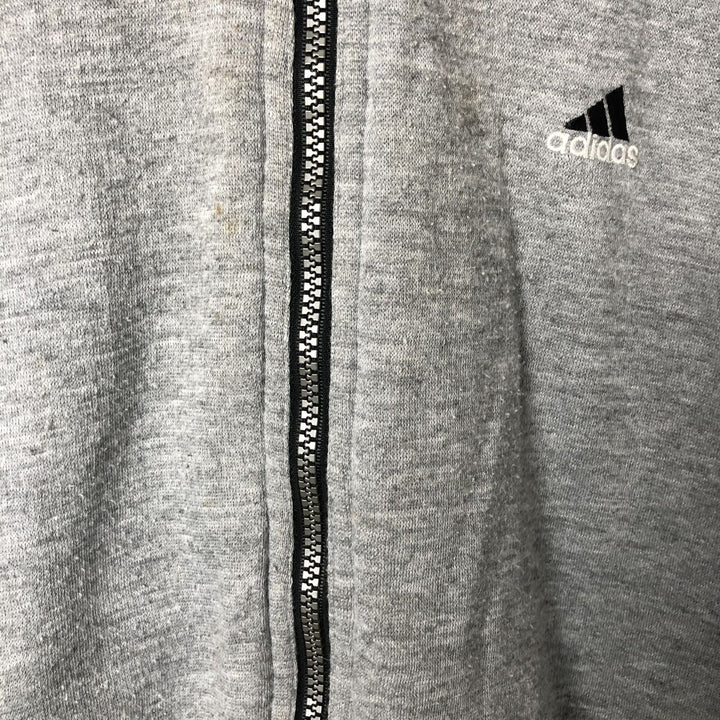 Vintage 90'S adidas reversible back logo padded hoodie/puffer jacket, size M, men's unclear black type Vintage Second Hand