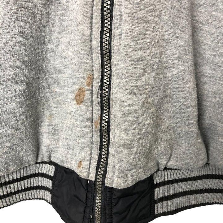 Vintage 90'S adidas reversible back logo padded hoodie/puffer jacket, size M, men's unclear black type Vintage Second Hand