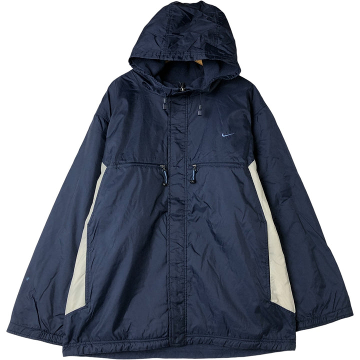 2000'S Nike Reversible Padded Parka Puffer Jacket Men's XL Nylon navy blue type Vintage Second Hand