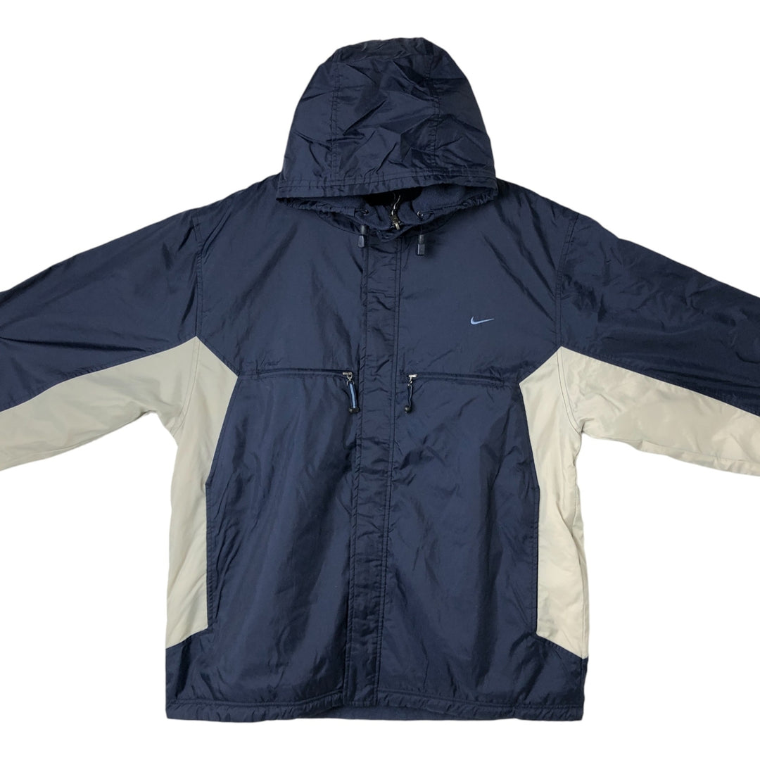 2000'S Nike Reversible Padded Parka Puffer Jacket Men's XL Nylon navy blue type Vintage Second Hand