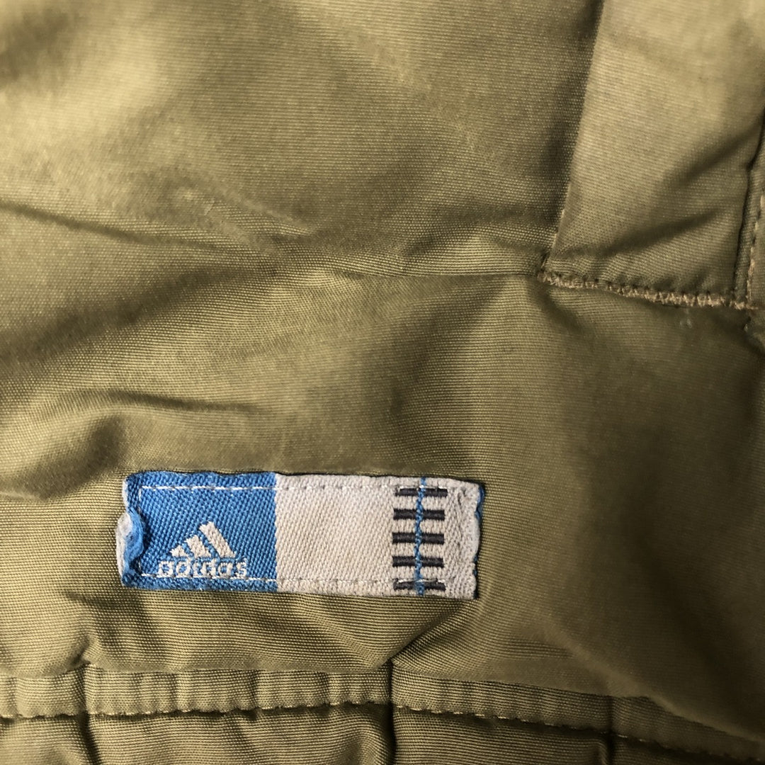 2000'S Adidas padded puffer jacket, men's size XL polyester Khaki type Vintage Second Hand