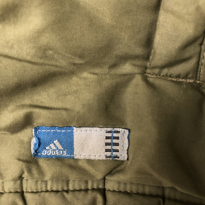 2000'S Adidas padded puffer jacket, men's size XL polyester Khaki type Vintage Second Hand