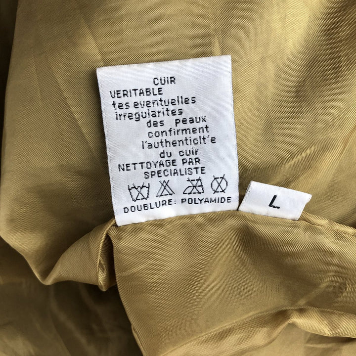 A-2 type leather flight jacket, men's size L Genuine Leather Cowhide black type Vintage Second Hand