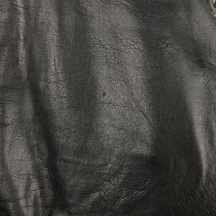 A-2 type leather flight jacket, men's size L Genuine Leather Cowhide black type Vintage Second Hand