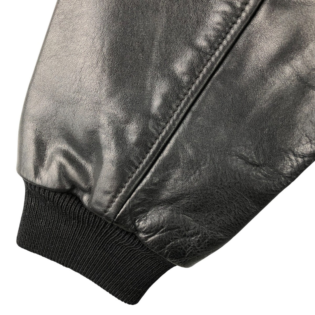 A-2 type leather flight jacket, men's size L Genuine Leather Cowhide black type Vintage Second Hand
