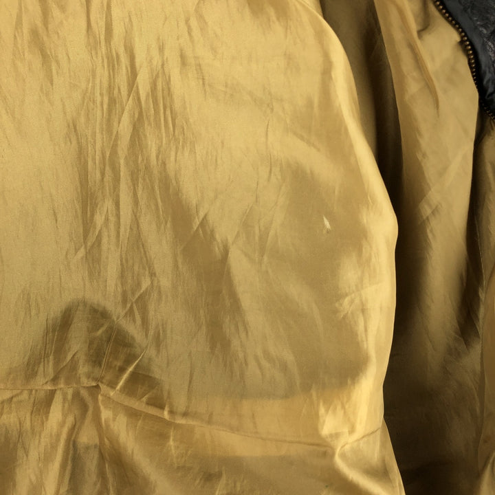 A-2 type leather flight jacket, men's size L Genuine Leather Cowhide black type Vintage Second Hand