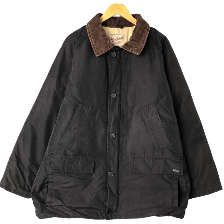 90'S WOOLRICH Down Jacket, Made in USA, Men's Size L, Vintage cotton black type Vintage Second Hand