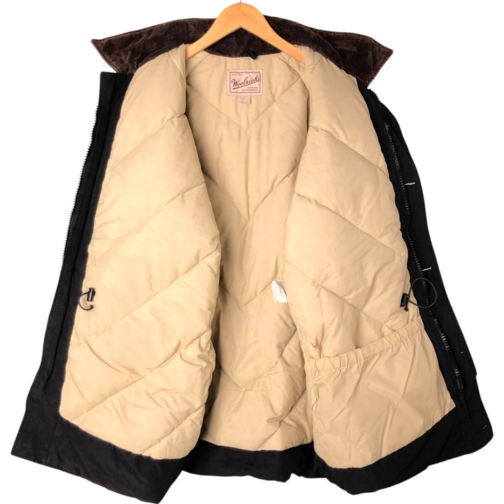 90'S WOOLRICH Down Jacket, Made in USA, Men's Size L, Vintage cotton black type Vintage Second Hand